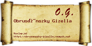 Obrusánszky Gizella névjegykártya